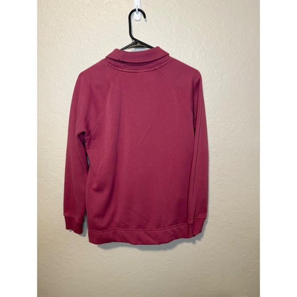 Athleta Women's Pullover Sweatshirt Mock Neck Zipper Detail Raspberry Casual - Picture 2 of 3